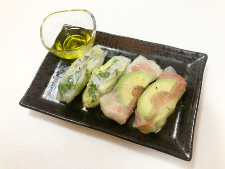 しらすとサーモンの生春巻きサラダ