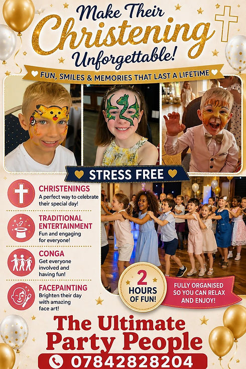 Fantastic Christening entertainment, Children's Christening parties Crosby, Christening entertainment for children Widnes, Kids Christening entertainer St Helens, Wigan party ideas for Christenings