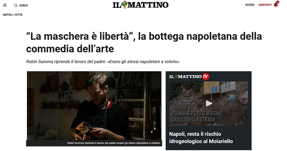 La maschera è libertà bottega boutique shop naples napoli commedia dell'arte mask masque maschere