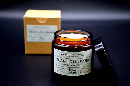 Pear & Rhubarb 3.5 oz Natural Wax Candle