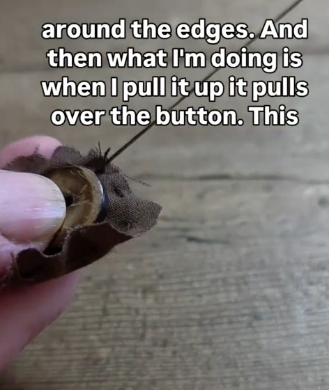 stitching around the fabric