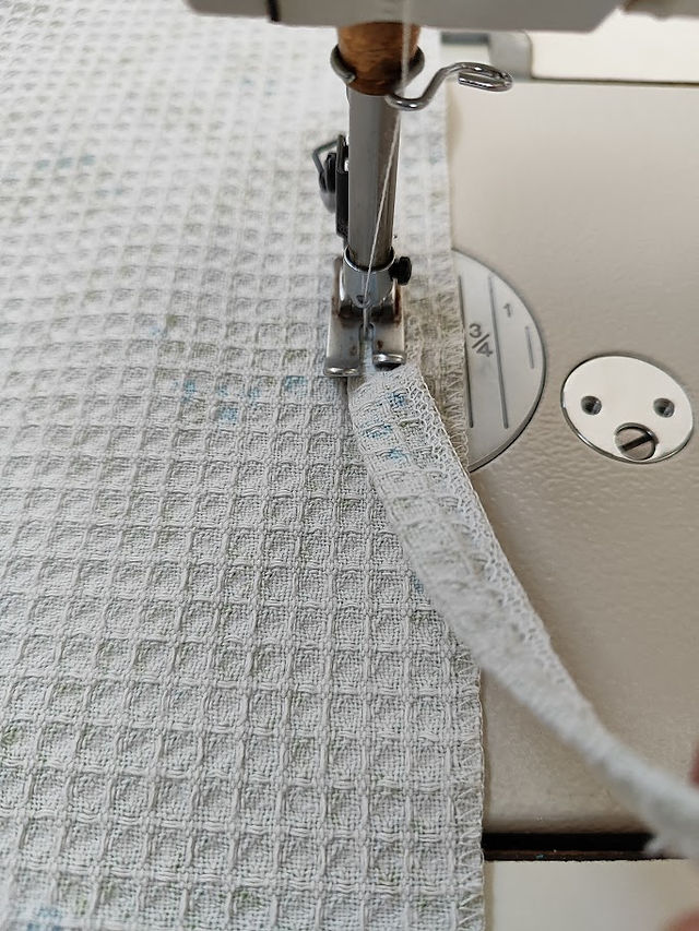 sewing handle onto towel