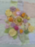 spring colroed floral fabric collage