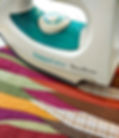 ironing a wave landscape patchwork piece