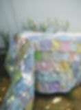 Ragged edge side of the quilt