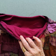 cowl collar placed inside the shirt