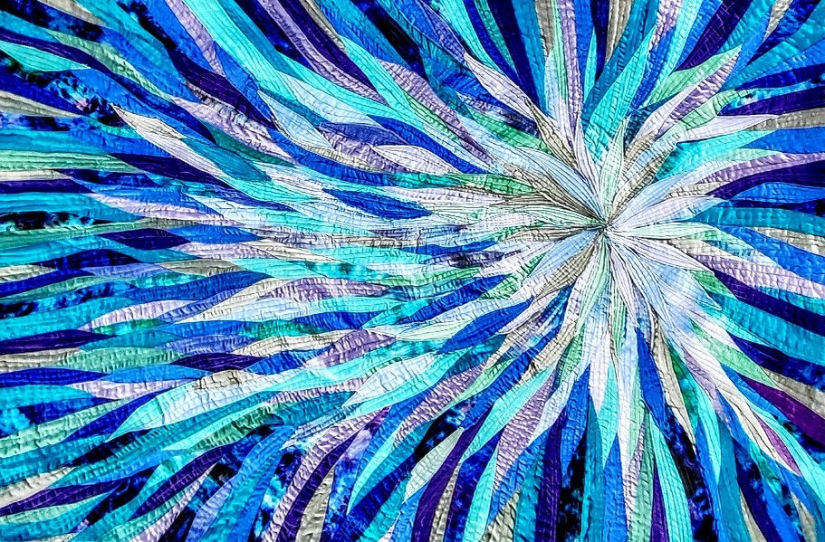 wave nova star quilt in turquosie and blue