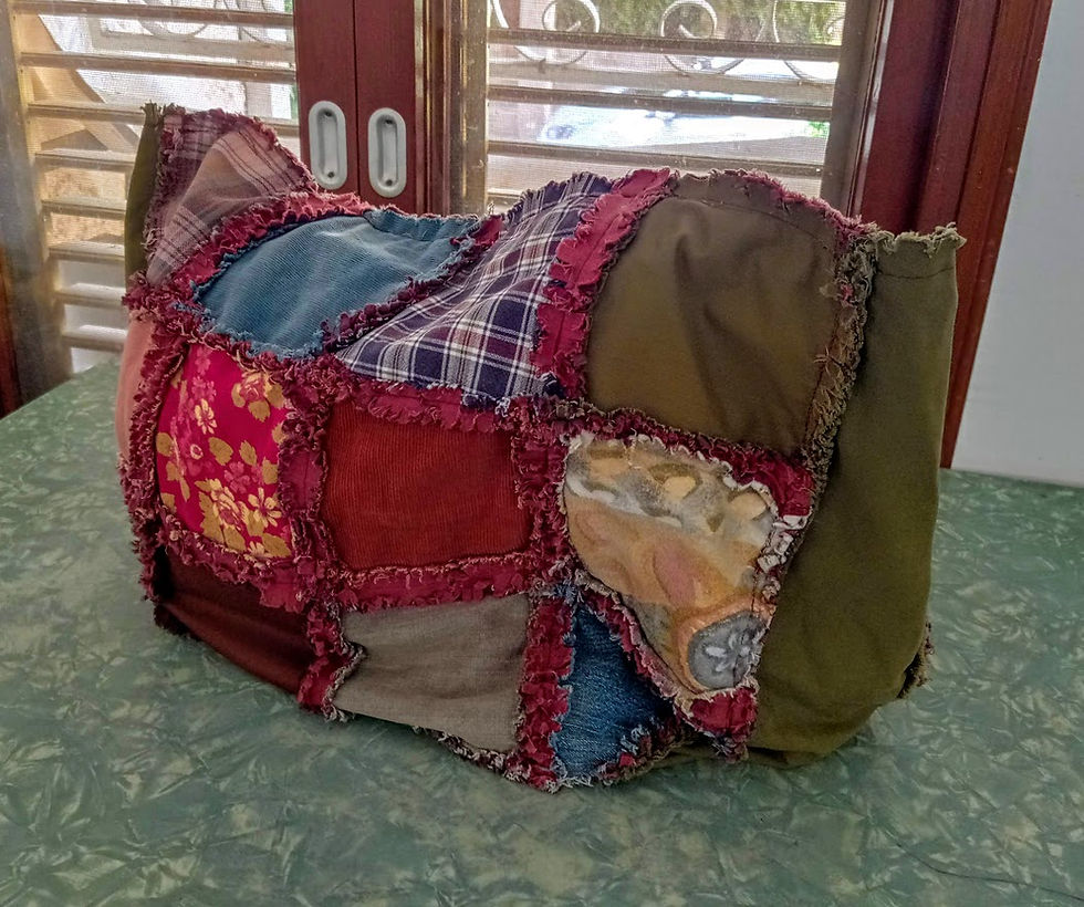 Thumbnail: rustic patchwork bag on a table
