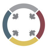Rings split into four colours and maple leaves