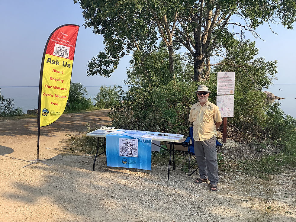Info booth set up at Clearwater Lake boat launch