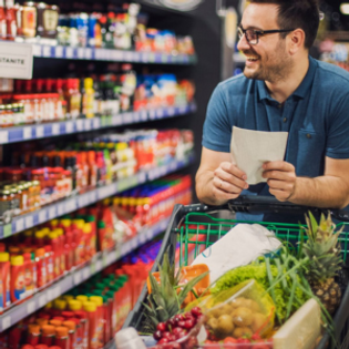 a person shopping for groceries
