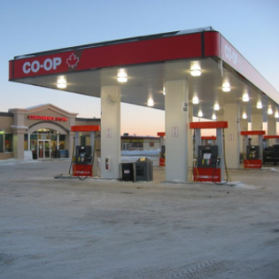 pumps at one of the gas bar locations in Thompson