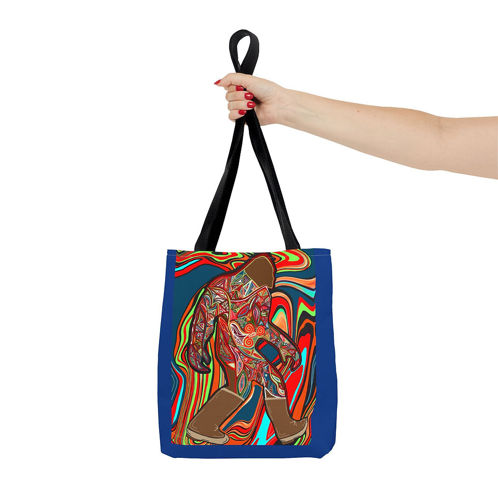 Thumbnail: Colorful Bigfoot Tote Bag - Unique Art for Nature Lovers