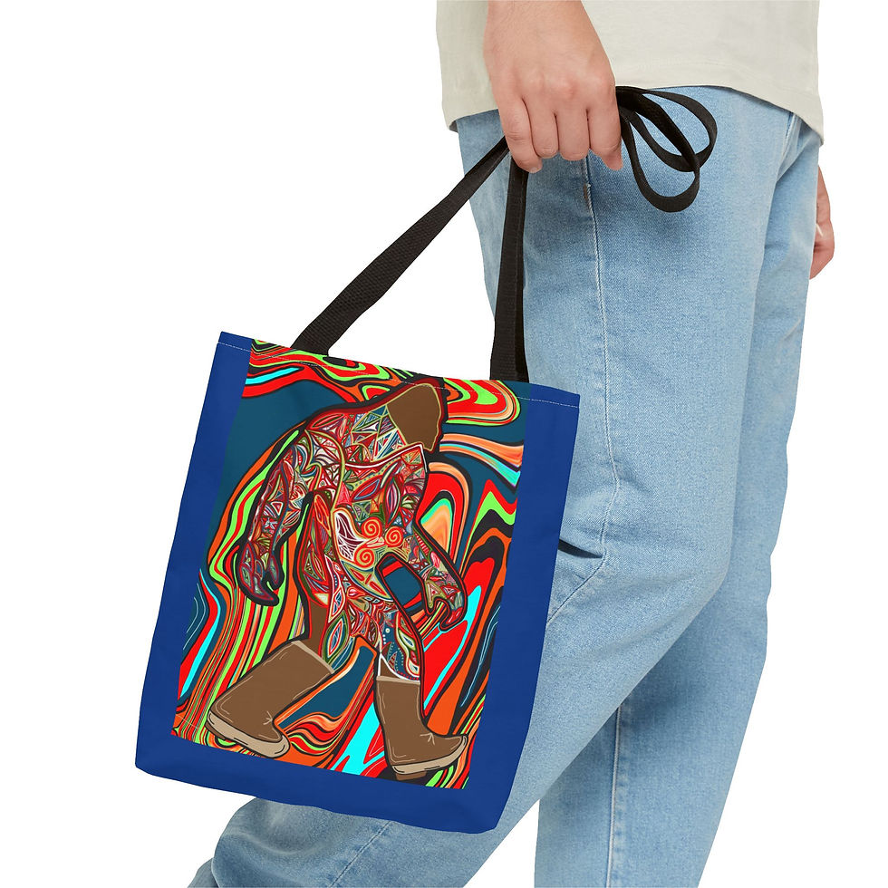 Thumbnail: Colorful Bigfoot Tote Bag - Unique Art for Nature Lovers