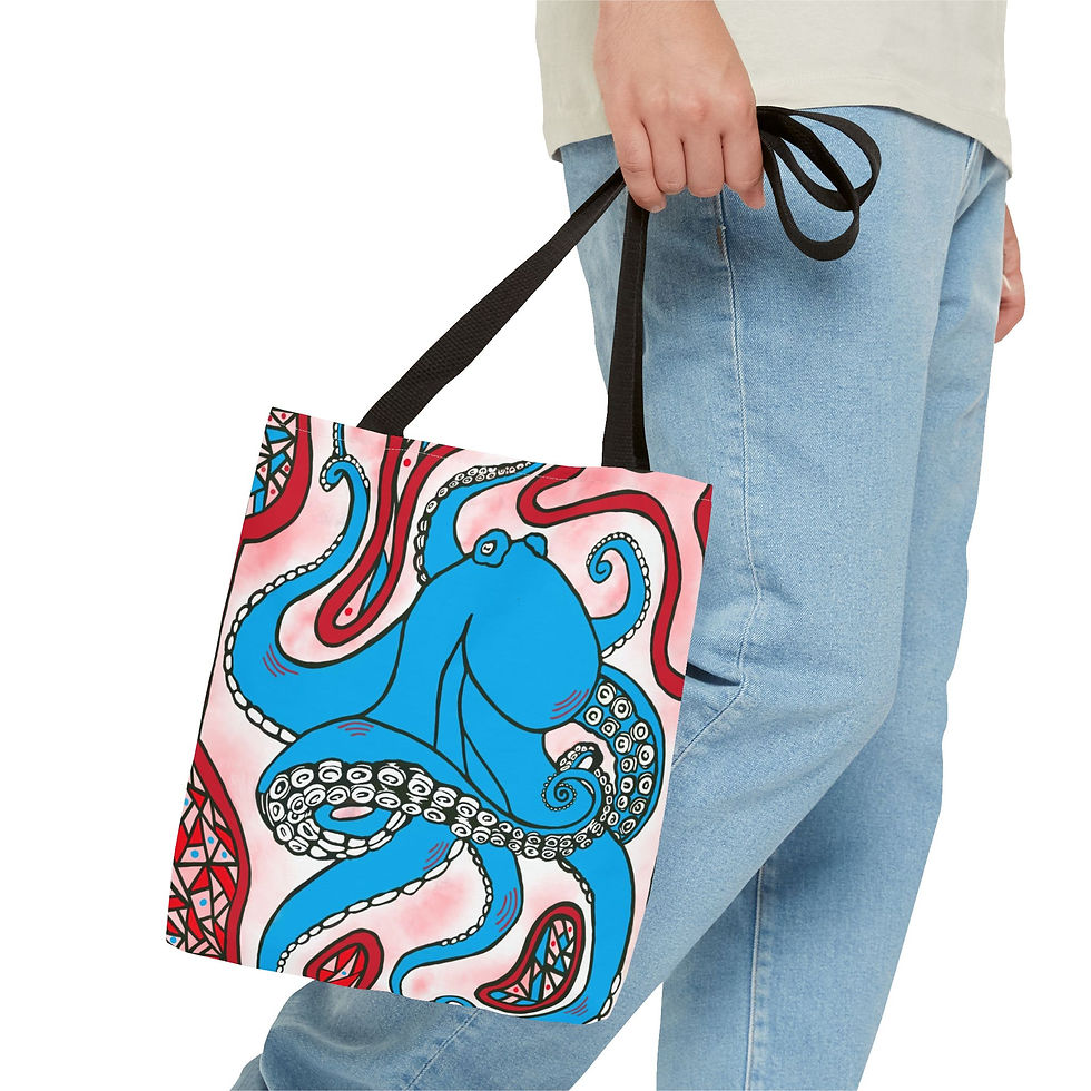 Thumbnail: Colorful Octopus Tote Bag - Vibrant Art for Ocean Lovers