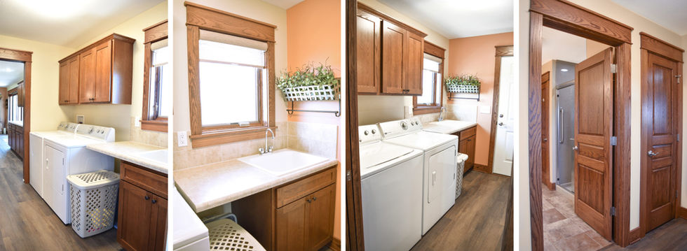 Laundry area with utility sink and closet.