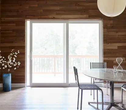 Large sliding glass patio door by Pella.