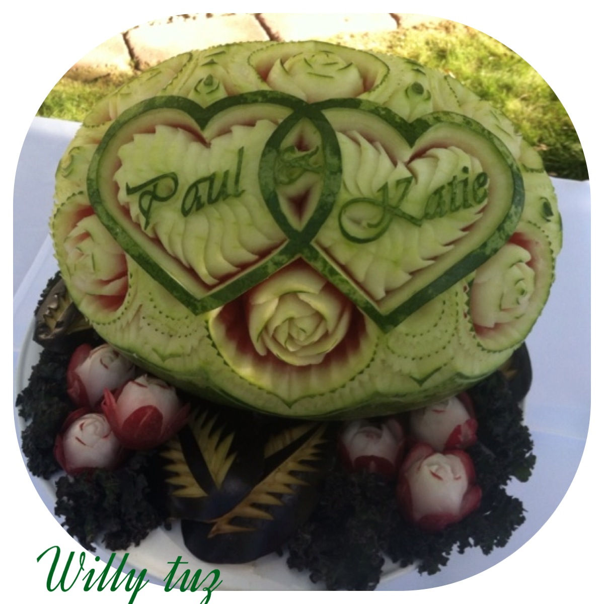 Watermelon Double Heart Design.