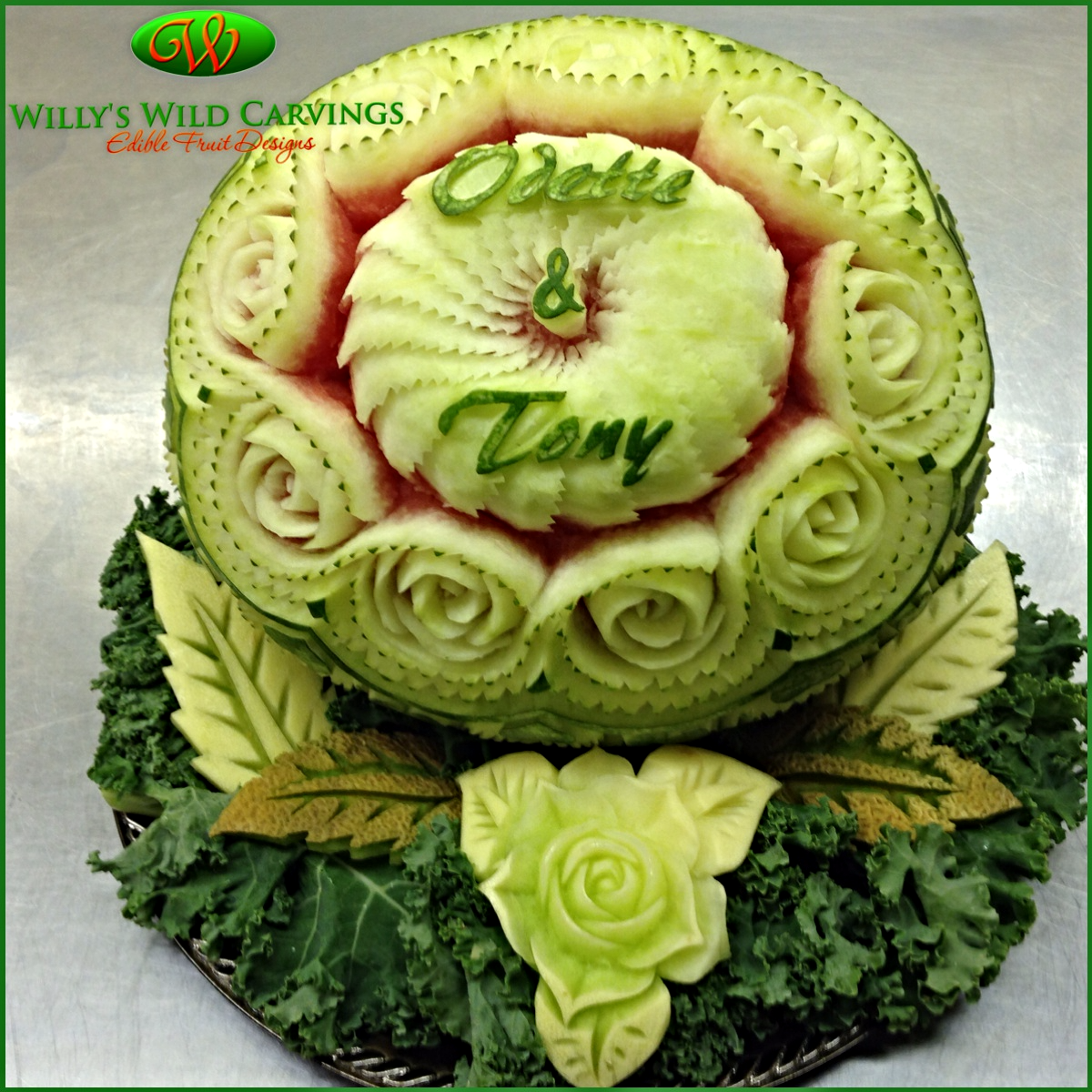 Beautiful Roses Watermelon Design.
