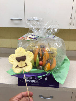 Delivering some sweet gifts and fruit bouquets to St Mary’s Hospital