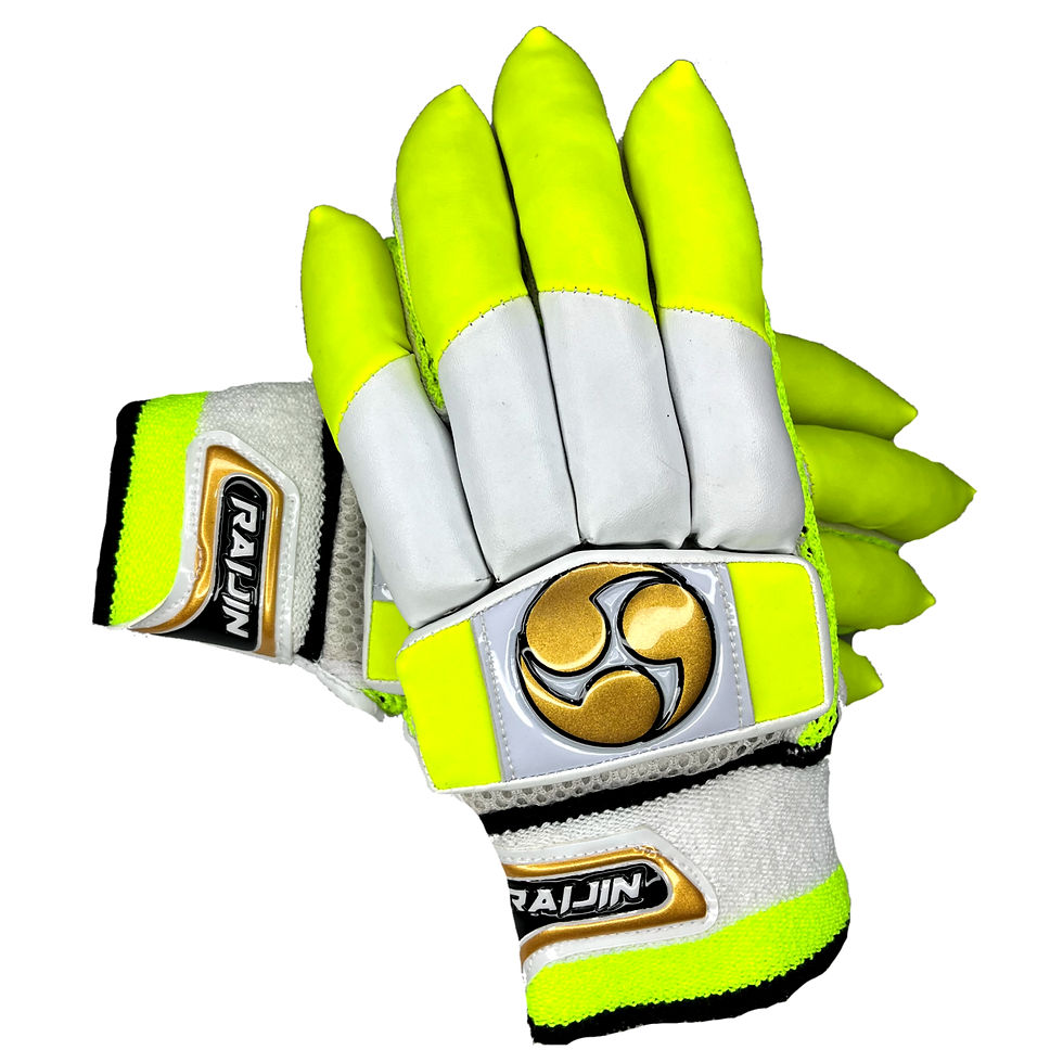 Thumbnail: GOLDEN YELLOW AND WHITE COLOR CRICKET BATTING GLOVES PLUS 
