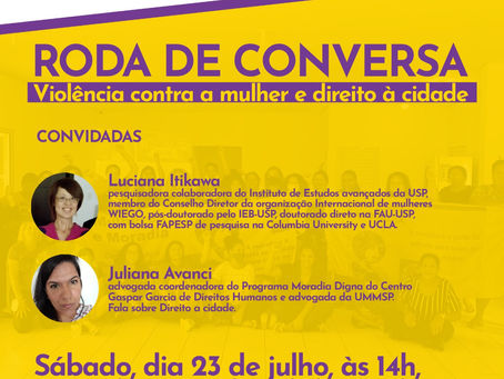 Roda de conversa sobre violência contra as mulheres e direito à cidade