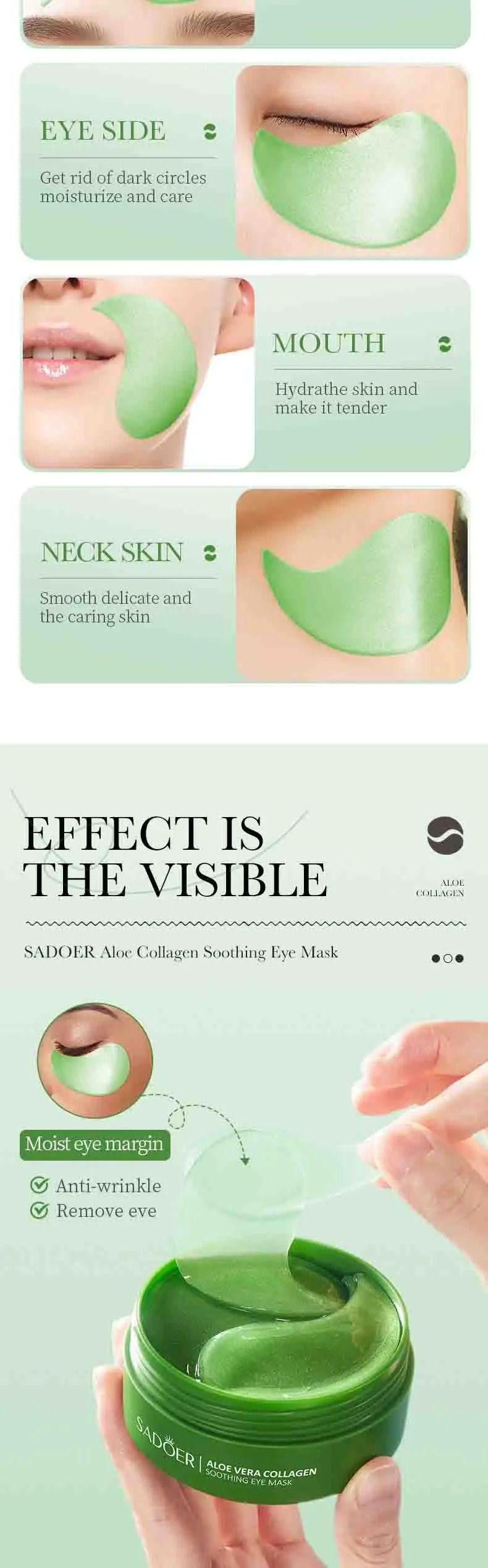 Máscara de Olhos com Colágeno Aloe Vera
