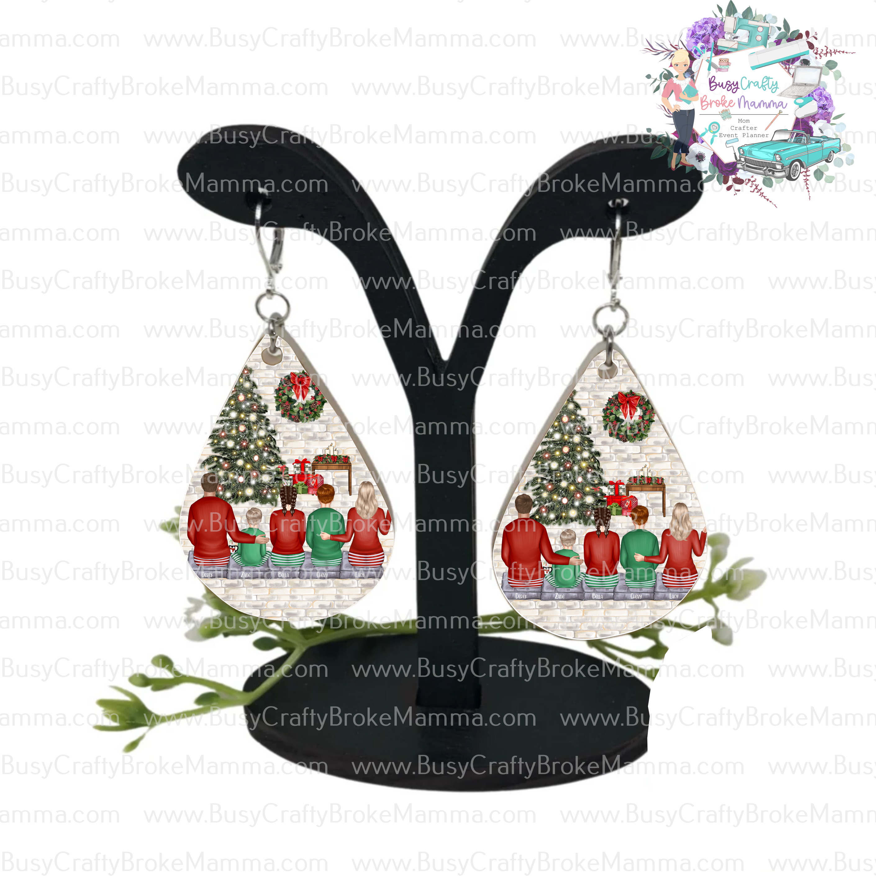 Custom "Family" Teardrop Earrings Acrylic