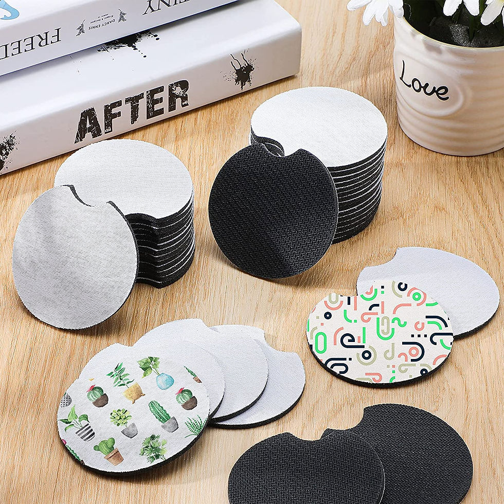 Thumbnail: Set of 4 Car Coasters, 1 Air Freshener, and 1 Key Wristlet: Custom