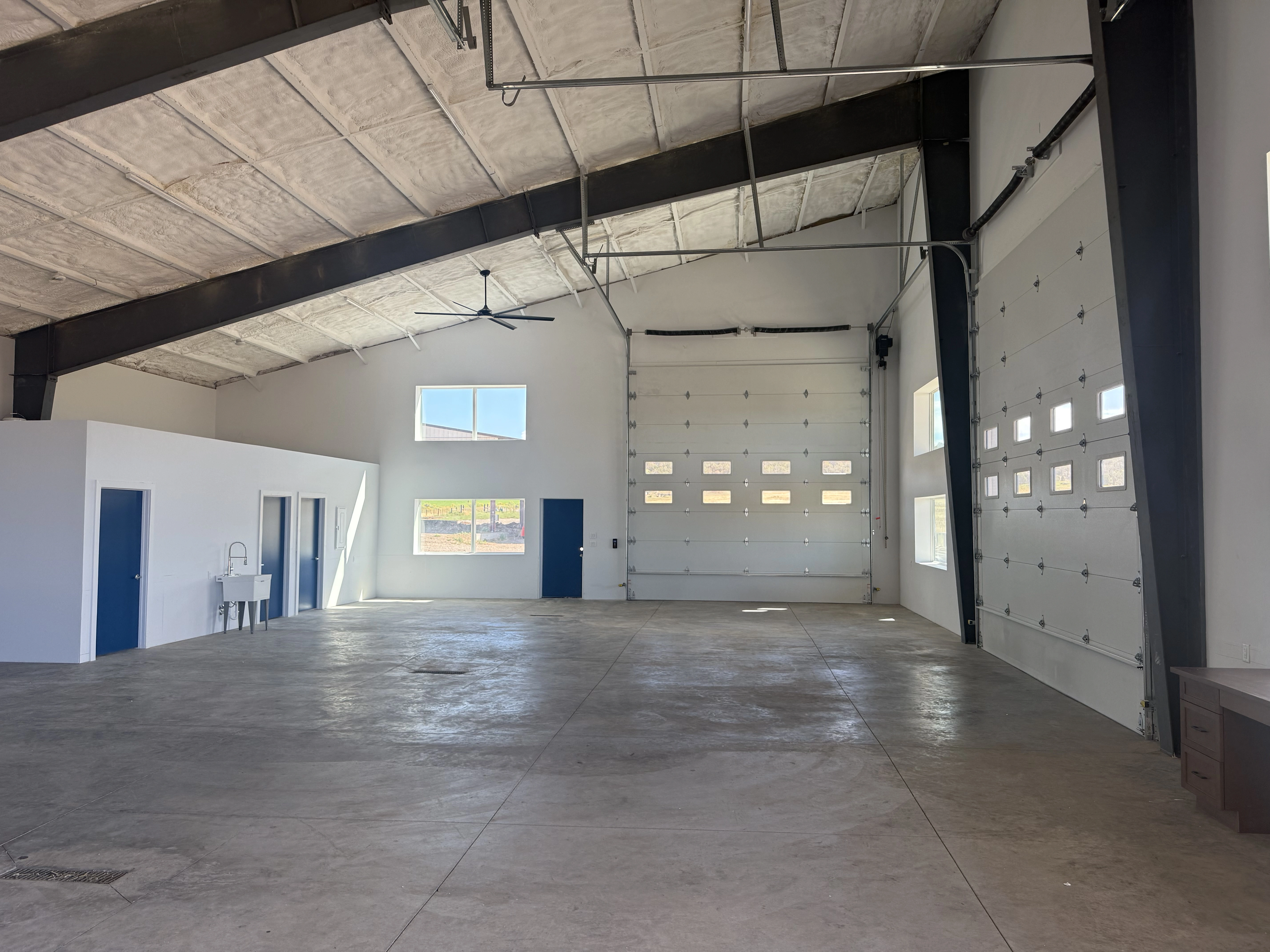 Empty storage building interior