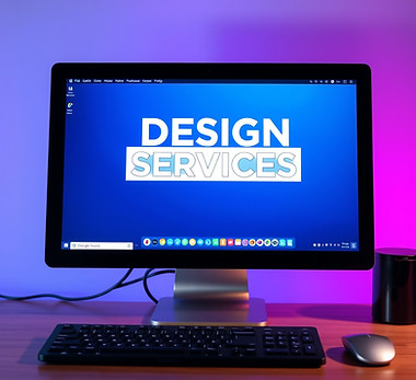 a computer scren that says Design Servic