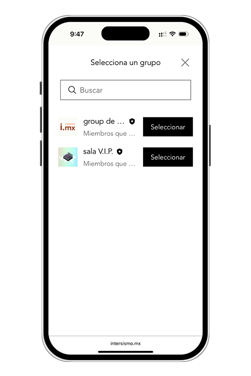 device rendering Sala V.I.P. showing the UI