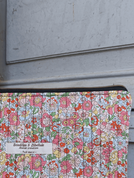 Miniature : Pochette de rangement matelassée en tissu Liberty Nell Annie Rose