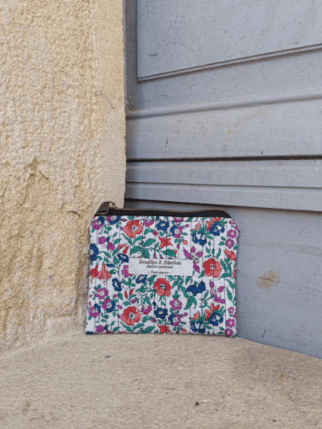 Porte-monnaie matelassé coton tissu Liberty