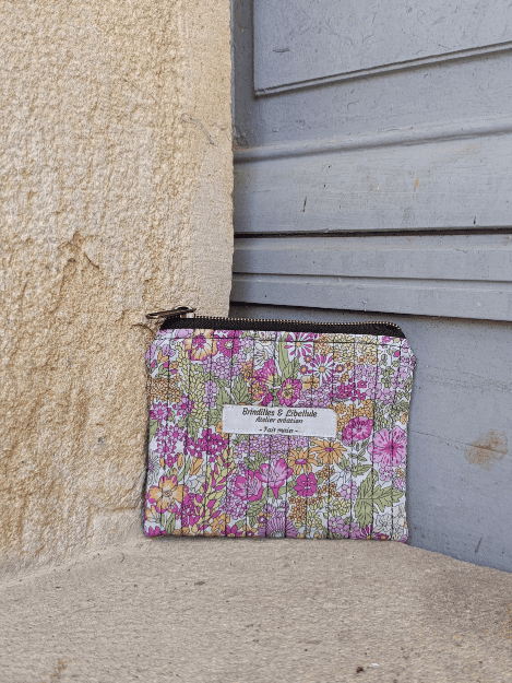Porte-monnaie matelassé coton tissu Liberty
