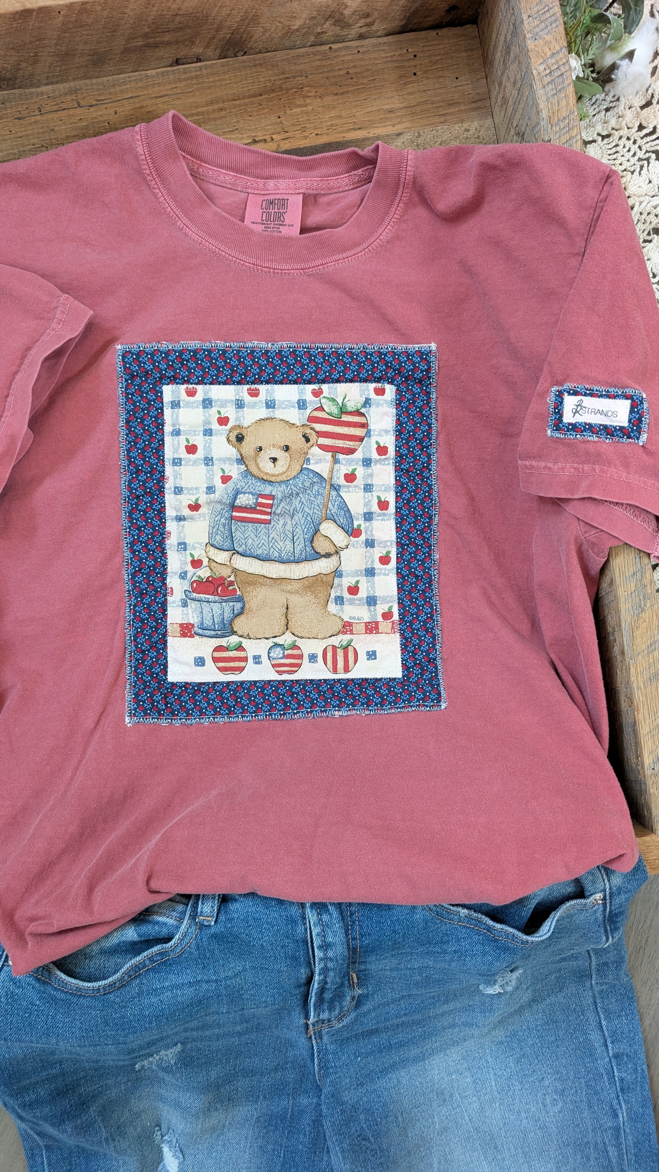 Large • Americana Bear Tee • Crimson