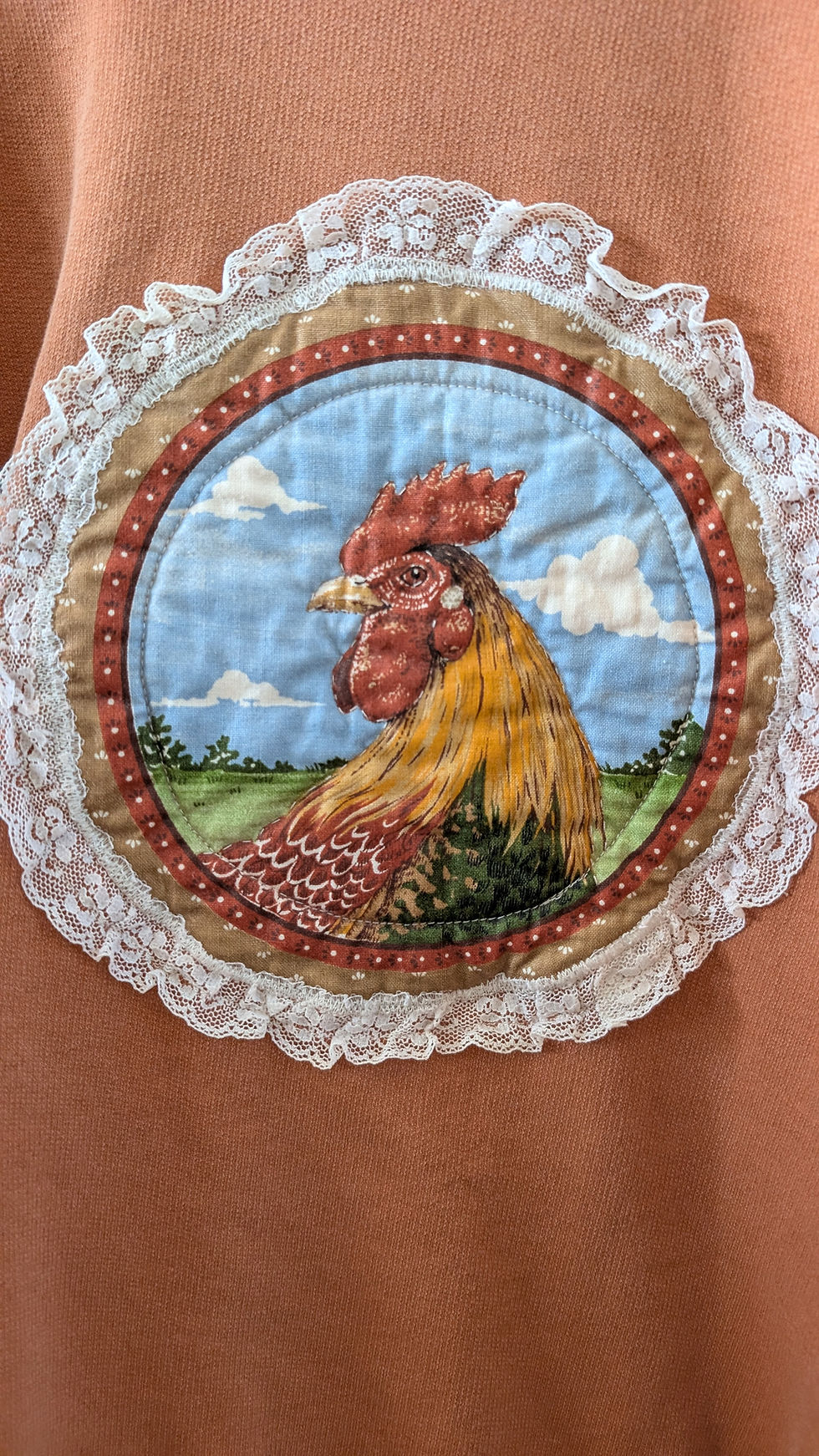Thumbnail: Medium • Lacy Rooster Crewneck • Yam