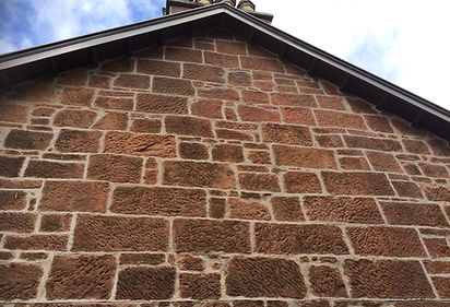 Repointed in lime wall