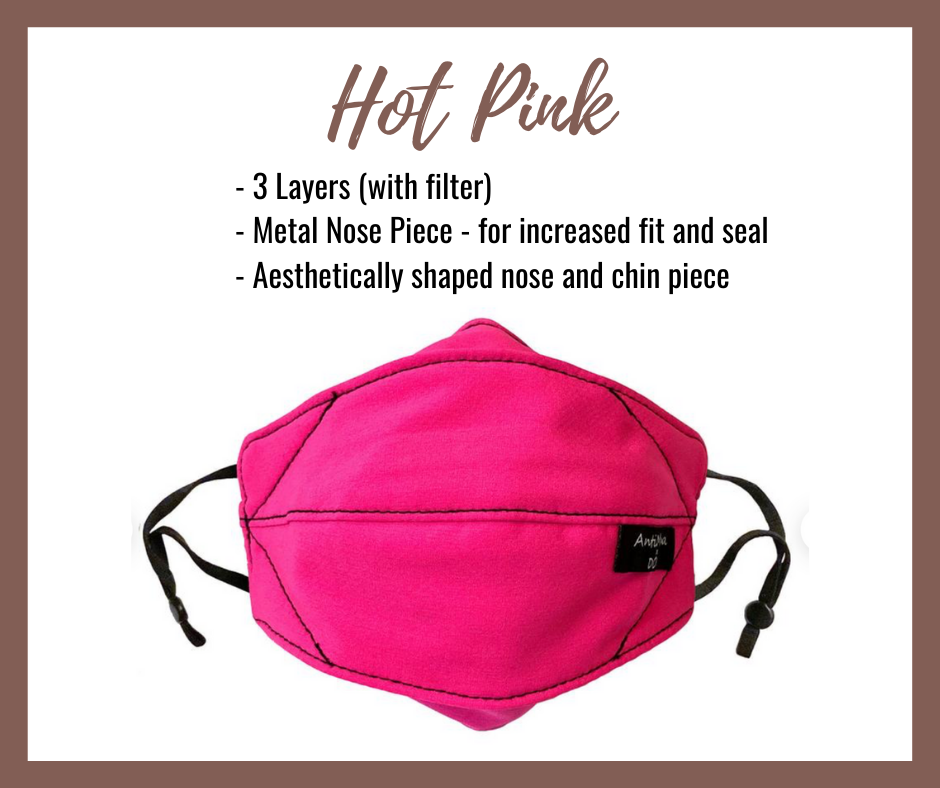 Thumbnail: Hot Pink AntiMama Fabric 3 Layer Mask