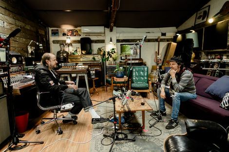 Darren Middleton at Aviary Studios with  and Alex Markwell. Photo by Bear & Tripod Photography