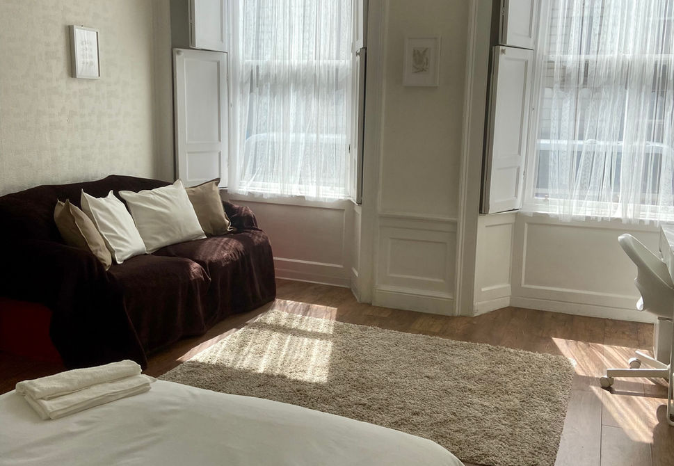 Master bedroom, huge front room