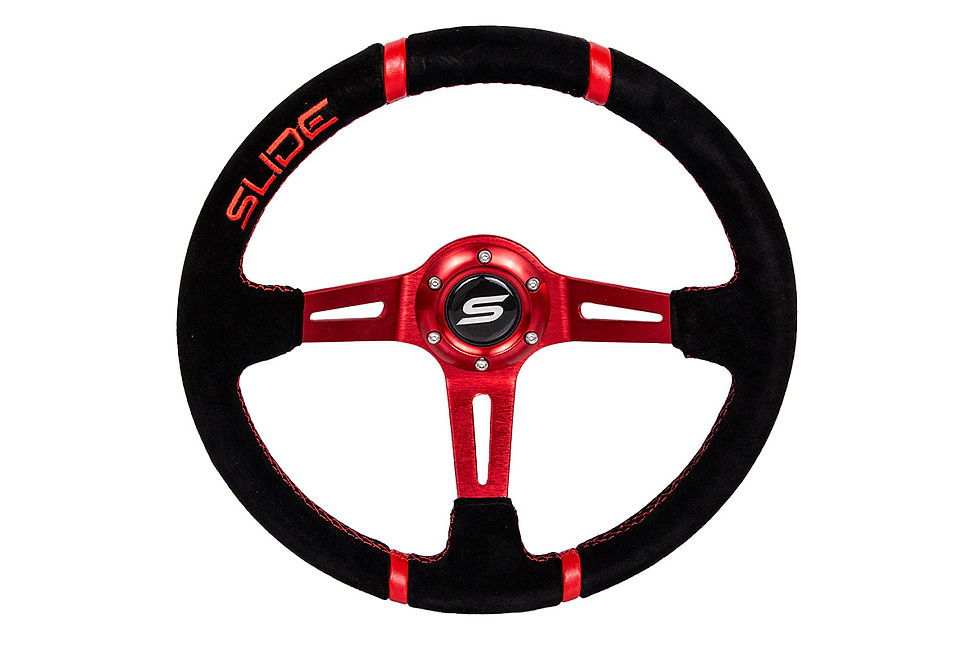 Steering wheel SLIDE 350mm offset:90mm Suede Red