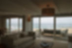 Sea haven beach house living room with ocean view over deck