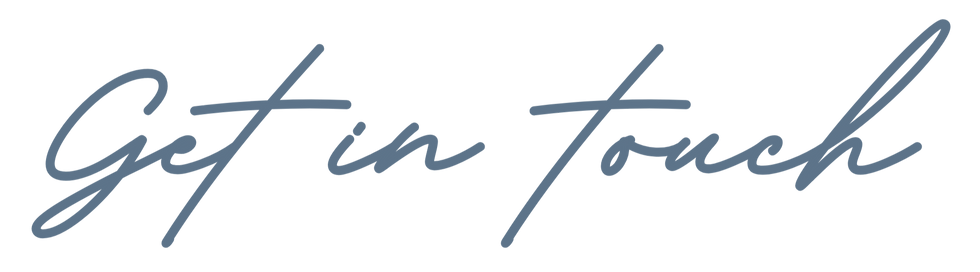 get in touch cursive text