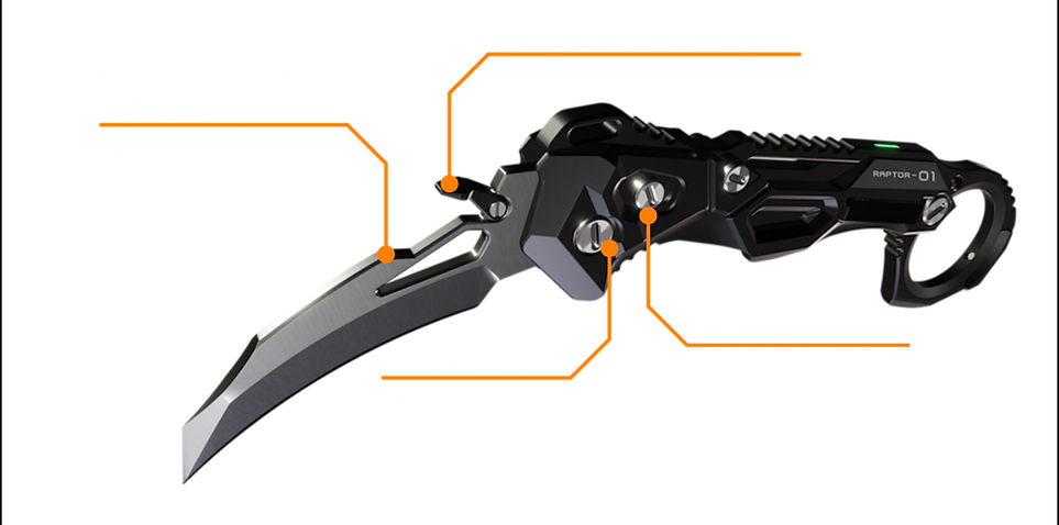 Couteau personnalisable raptor