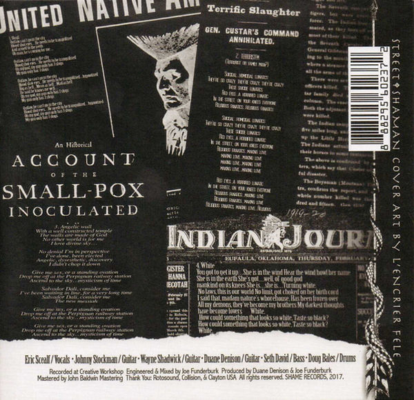 Back Cover of Street Shaman Album - Vinyl Edition