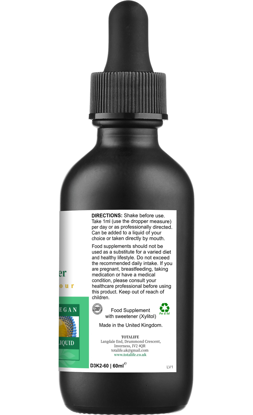 Thumbnail: Vitamin D3 + K2 Dropper (60 Servings)
