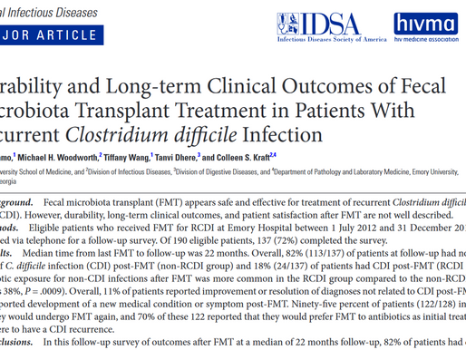 Durability and Long-term Clinical Outcomes of FMT Treatment in Patients with Recurrent CDI