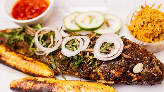 Tasty Grilled Croaker Fish with side