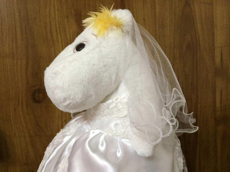 サムネイル： (フルオーダー)身長２０cmのフローレンぬいぐるみに着せるウェディングドレス